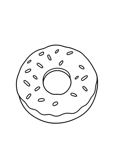 Baby Donut With Sprinkles Coloring Page