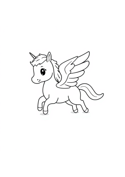 Baby Flying Pegasus Coloring Page