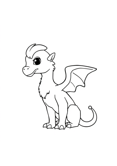 Baby Griffin Creature Coloring Page