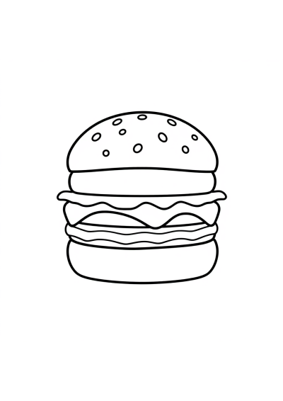 Baby Hamburger Coloring Page