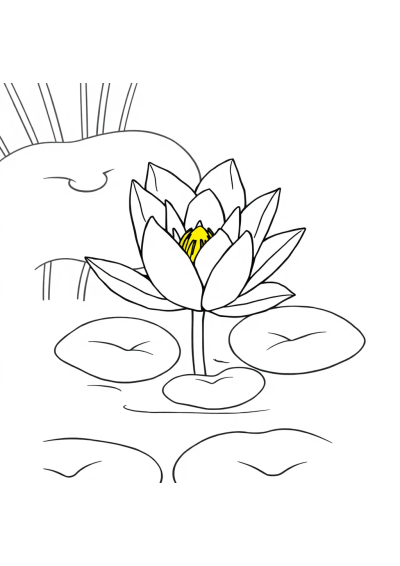 Baby Lily Pond Coloring Page