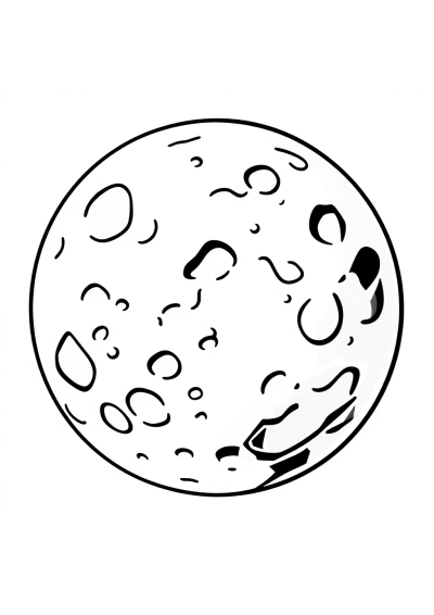 Baby Moon Surface With Craters Coloring Page