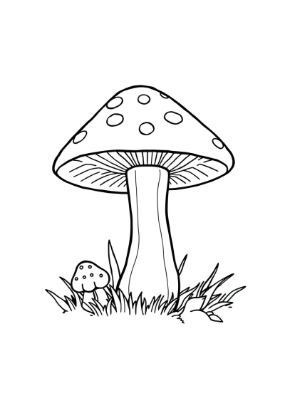 Baby Mushroom Forest Coloring Page