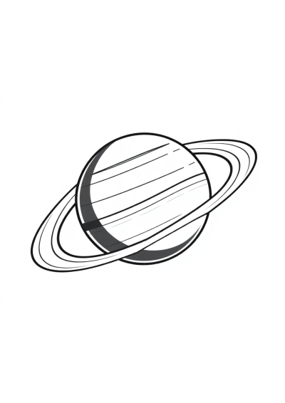 Baby Planet Saturn With Rings Coloring Page