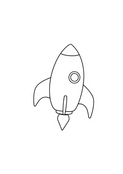 Baby Rocket Ship Flying Coloring Page