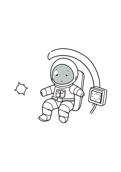 Printable Baby Space Station Coloring Page