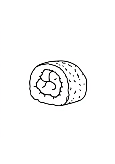 Baby Sushi Roll Coloring Page