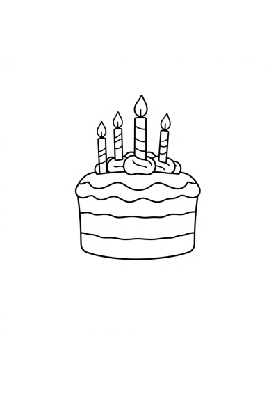 Birthday Cake Coloring Page