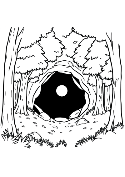 Black Hole In Forest Coloring Page
