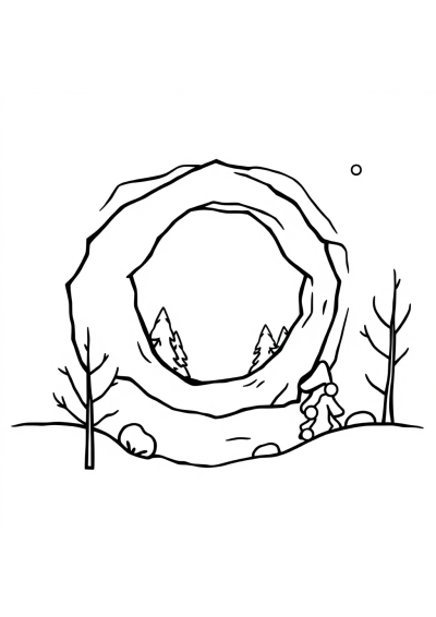 Black Hole In Winter Coloring Page