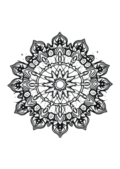 Bohemian Mandala In Winter Coloring Page