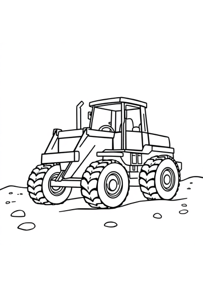 Bulldozer In Space Coloring Page
