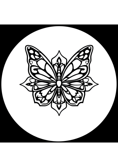 Butterfly Mandala At Night Coloring Page