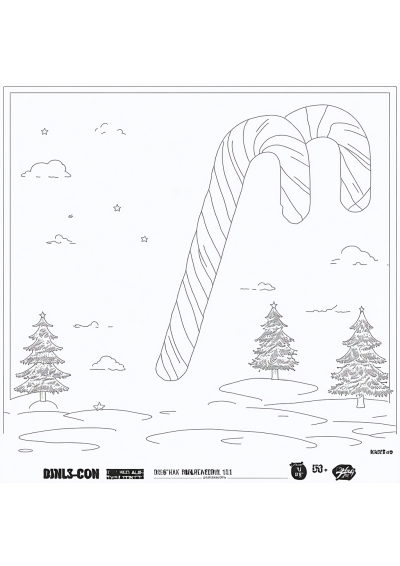 Candy Cane Coloring Page