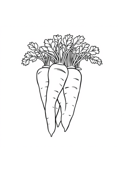 Carrot Bunch Coloring Page
