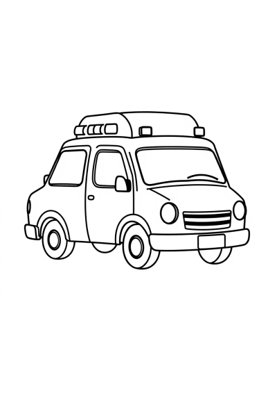 Cartoon Ambulance Coloring Page