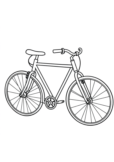 Cartoon Bicycle Coloring Page