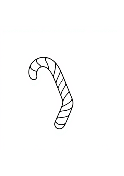 Cartoon Candy Cane Coloring Page