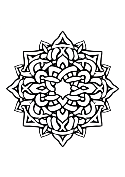 Cartoon Celtic Knot Mandala Coloring Page