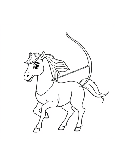 Cartoon Centaur Archer Coloring Page