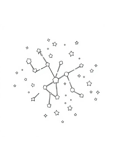 Cartoon Constellation Pattern Coloring Page