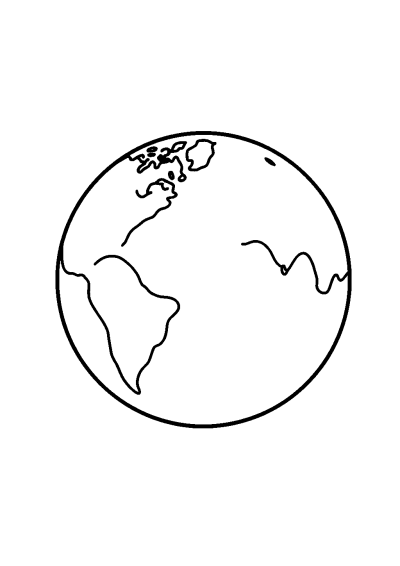 Cartoon Earth From Space Coloring Page