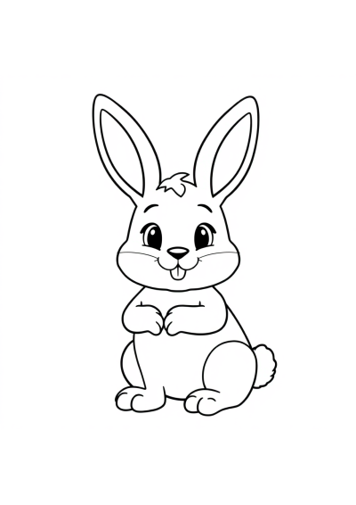 Cartoon Easter Bunny Coloring Page
