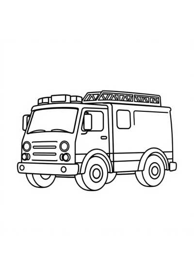 Cartoon Fire Truck Coloring Page