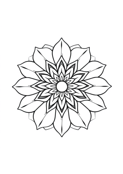 Cartoon Flower Of Life Mandala Coloring Page