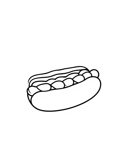 Cartoon Hot Dog Coloring Page