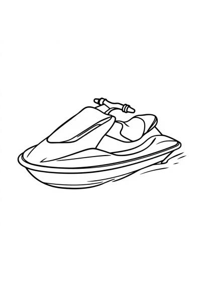 Cartoon Jet Ski Coloring Page