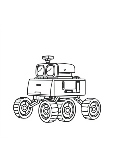 Cartoon Mars Rover Coloring Page