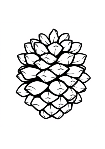 Cartoon Pinecone Coloring Page