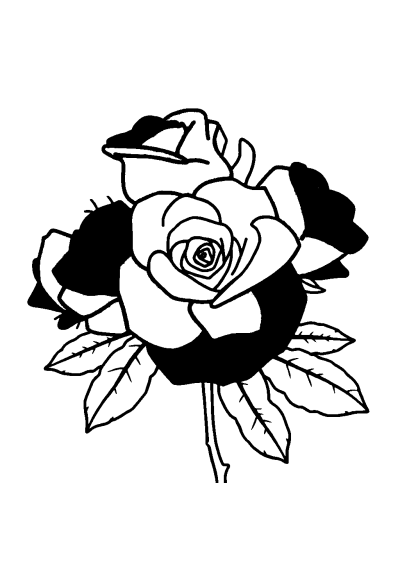 Cartoon Rose Bouquet Coloring Page