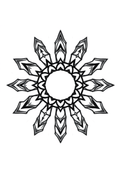 Cartoon Sacred Geometry Mandala Coloring Page