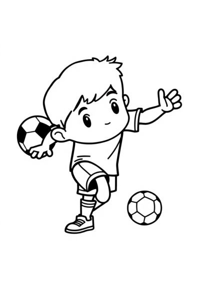 Cartoon Soccer Player Coloring Page