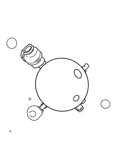 Cartoon Space Station Coloring Page