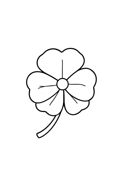 Cartoon St Patricks Shamrock Coloring Page