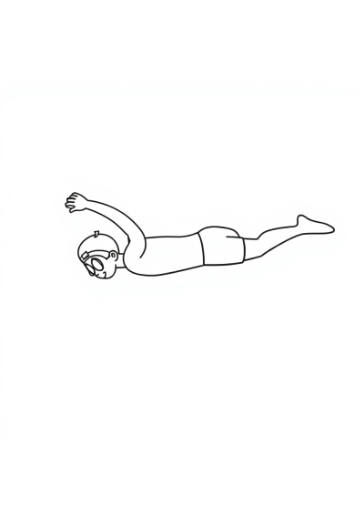 Printable Cartoon Swimmer Diving Coloring Page