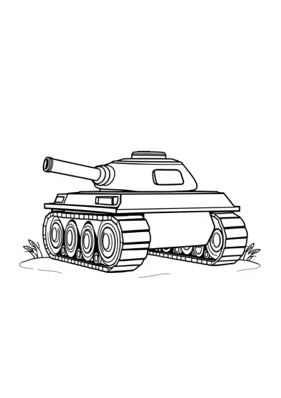 Cartoon Tank Coloring Page