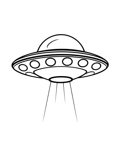 Cartoon Ufo Flying Saucer Coloring Page