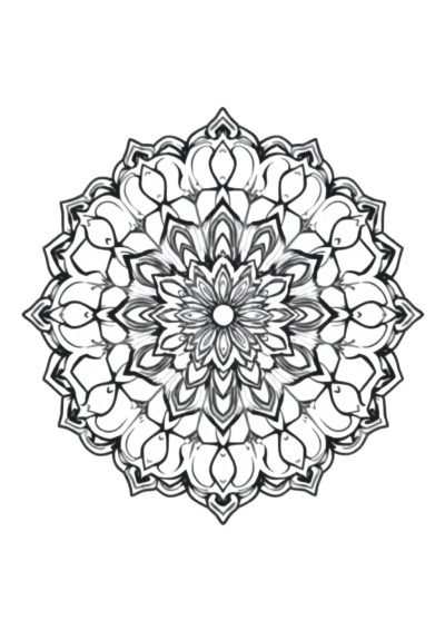 Cartoon Vintage Lace Mandala Coloring Page