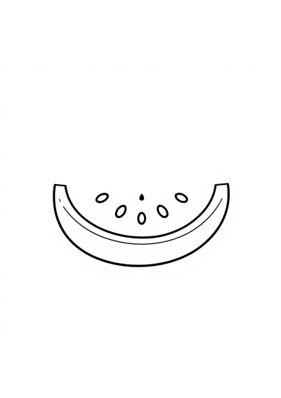 Cartoon Watermelon Slice Coloring Page