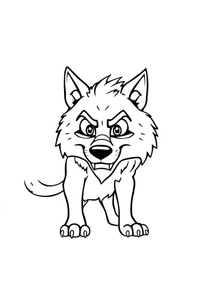 Cartoon Werewolf Coloring Page