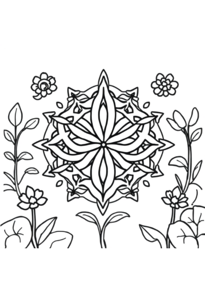 Celtic Knot Mandala In Garden Coloring Page