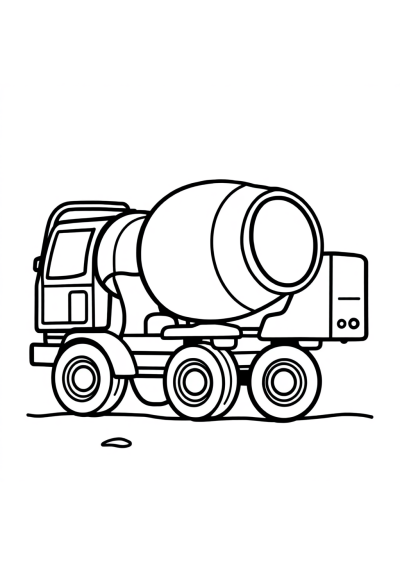 Cement Mixer In Winter Coloring Page
