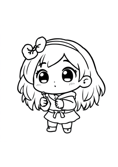 Chibi Artist Painting Coloring Page