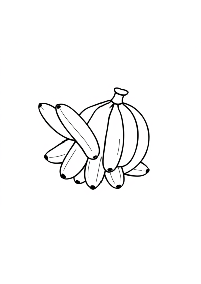 Chibi Banana Bunch Coloring Page