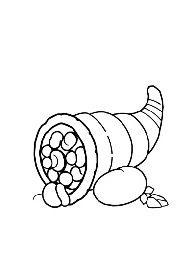 Chibi Cornucopia Coloring Page