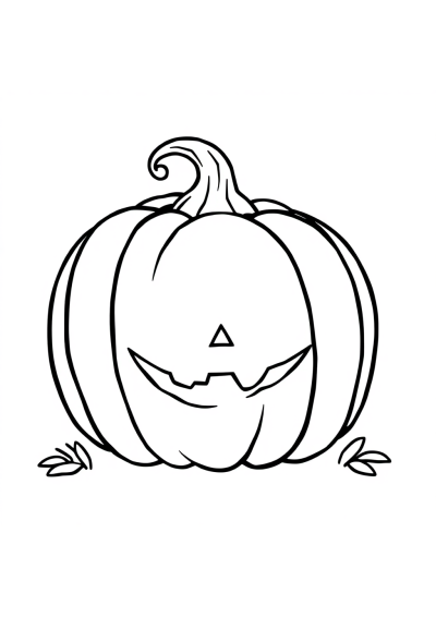 Chibi Halloween Pumpkin Coloring Page